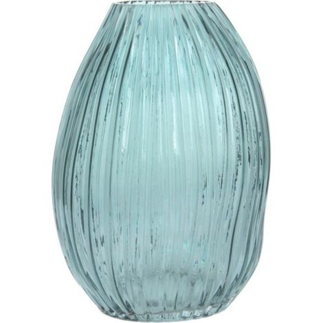 Vase Design en Verre Soufflé "Sidney" 25cm Bleu (1/2)