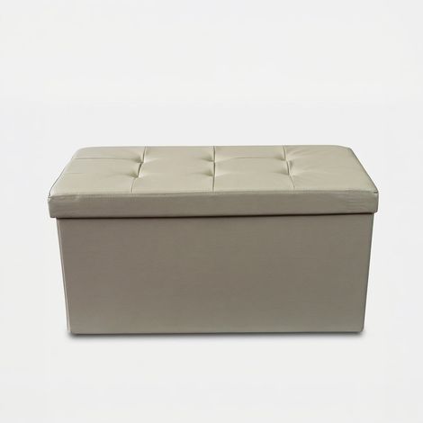 Rechteckiger Sitzhocker mit Stauraum aus Kunstleder 76 x 38 x 38 cm - Pink