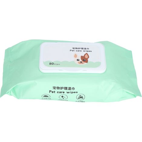 Lingettes nettoyantes pour chiens, sans danger pour les animaux, désodorisantes et pour le toilettage des pattes, 80 lingettes par paquet. (1/5)