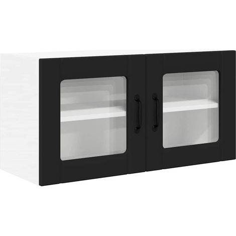 Meuble mural de cuisine，Armoire de cuisine Noir 80 x 31 x 40 cm Bois d'ingénierie CFW38850 (1/5)