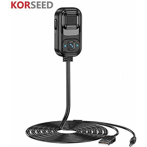 Nouvel adaptateur audio sans fil Bluetooth 5.1 avec récepteur stéréo, entrée auxiliaire 3,5 mm et port USB, kit mains libres pour voiture compatible avec l'assistant vocal Siri. (1/5)