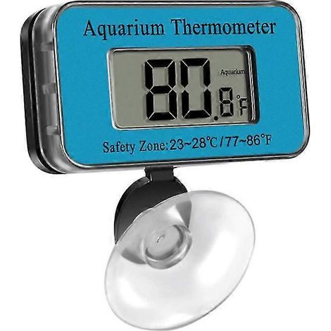 Thermomètre d'aquarium numérique LCD étanche avec ventouse, pour poissons comme le betta. Mesure de la température de l'eau. (1/5)