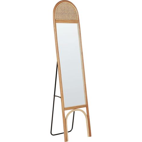 Elegante specchio da terra in rattan naturale tile boho 168x41 cm Brussey (1/5)