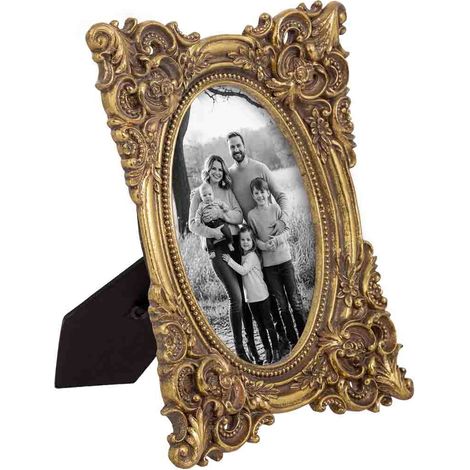 Porta fotos 10X15 dorado 16x2,9x21h cm