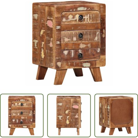 Bois de récupération - Table de chevet 37x32x50 cm bois massif de récupération (1/5)