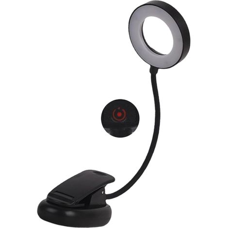 Lampe de table lecture flexible en col cygne avec loupe portable (1/5)