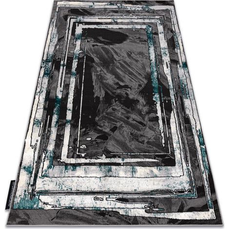 Tappeto DE LUXE moderno 619 Telaio - Structural grigio / verde grey 240x340 cm
