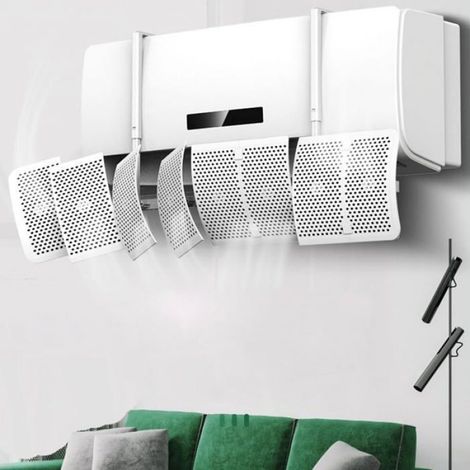 Déflecteur de climatisation à 8 feuilles pour systèmes muraux, aucun outil d'installation nécessaire (filtre à charbon). (1/4)