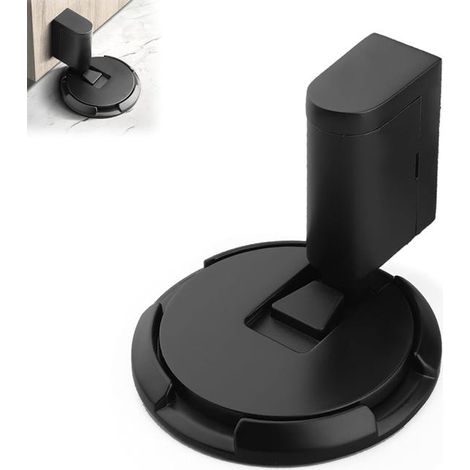 Tope de puerta magnético, negro, tope de puerta mejorado de níquel satinado cepillado, pestillo de puerta magnético invisible con adhesivo, para el hogar (1/5)