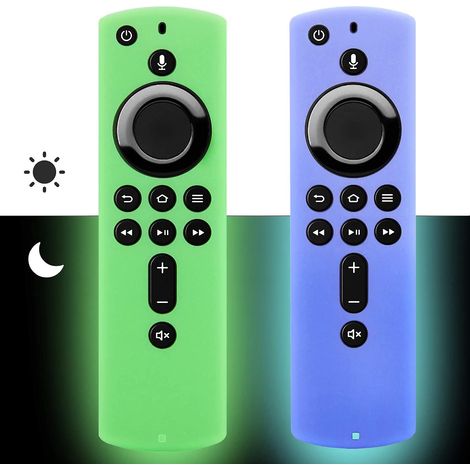 Lot de 2 coques de protection pour télécommande vocale Alexa Fire TV Stick 4K, coloris vert et bleu ciel - Compatibles avec de nombreux produits (1/5)
