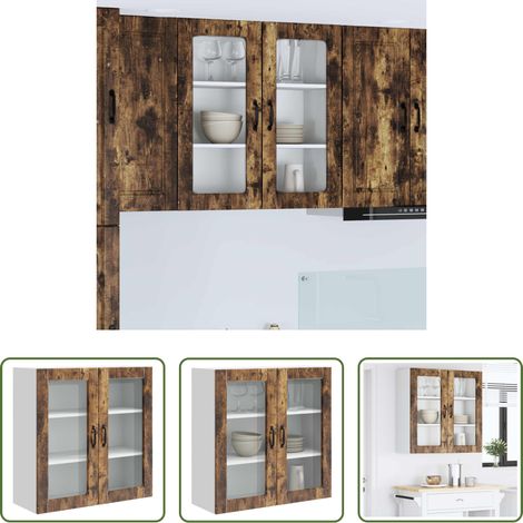 Holzschrank - Küchenschrank Geräucherte Eiche 80 x 31 x 80 cm Holzwerkstoff (1/5)