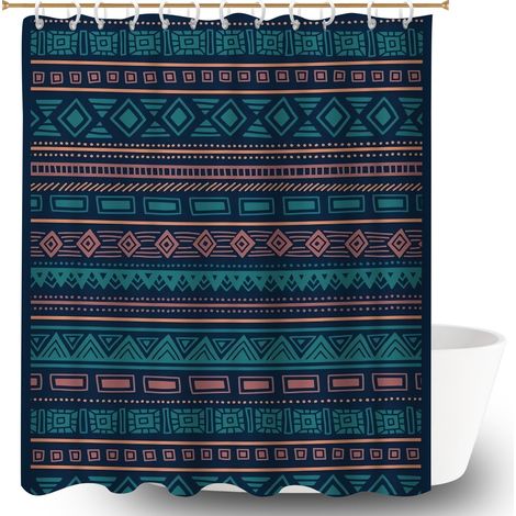 Rideau de bain imprimé polyester 180x180 moderne bâche polyester douche pour personne à mobilité réduite (1/5)