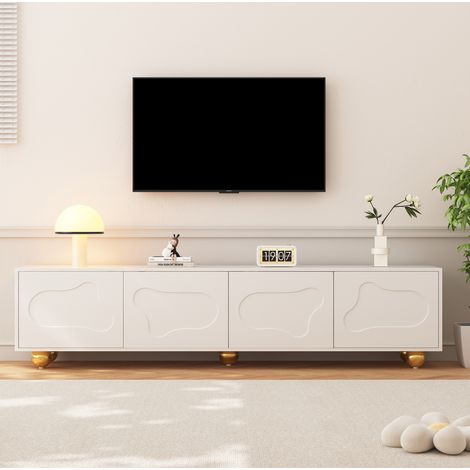 Mueble TV Nube 180x40x45 Cm, 2 Armarios, 5 Patas, Carga 60 Kg, Para TV Hasta 75 Pulgadas (1/5)