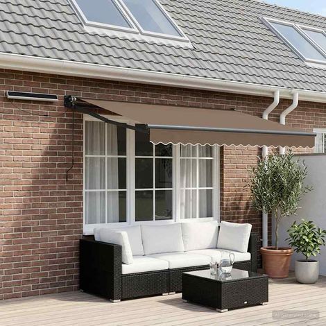 vidaXL Auvent rétractable électrique Taupe 100% Polyester et Aluminium (1/5)