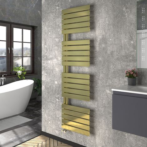 WarmeHaus Heated Towel Radiator Flat Panel Brushed Brass 1800x500