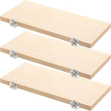 Lot de 3 perchoirs pour oiseaux, plateforme en bois pour perroquets, perchoir en bois naturel, cage de jeu pour conures, chinchillas, perruches et calopsittes (1/5)