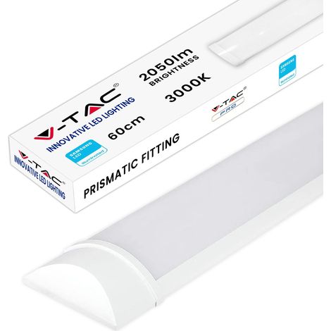 V-TAC Plafoniera LED Lineare da Soffitto 60 CM - 20W - Chip Samsung - Lampada Rettangolare 2050 Lumen IP20 per Parete, Garage, Negozio - Tubo LED - Luce 6500k Bianca Fredda (1/4)