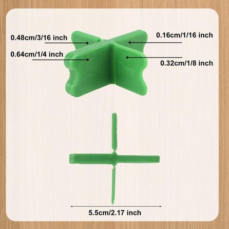 Set di 4 distanziatori per assi da decking, spessori 0,16, 0,32, 0,48 e 0,64 cm, in ABS resistente, morsetto distanziatore per assi da decking per legno massello (1/4)