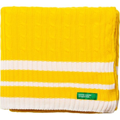 MANTA 140X190CM 200GSM 100% ALGODÓN DE PUNTO AMARILLO RAINBOW (1/5)