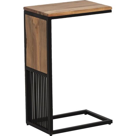 Made In Meubles – Bout de canapé en bois d'acacia et métal – Dimensions 64x40x27 cm – Meuble design pour salon – Poids léger 5.2 kg (1/5)