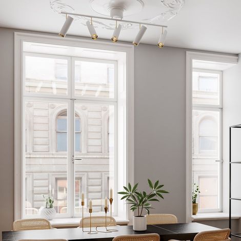 Plafonnier By Rydens Puls Bar 5 spots blanc/or 110 cm (1/2)