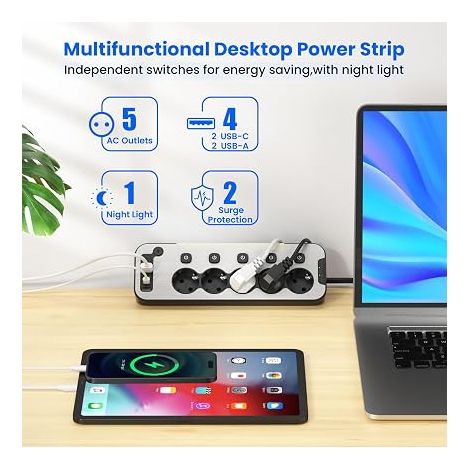 Power Strip Wall Angle Power Strip with Switch (1/4)