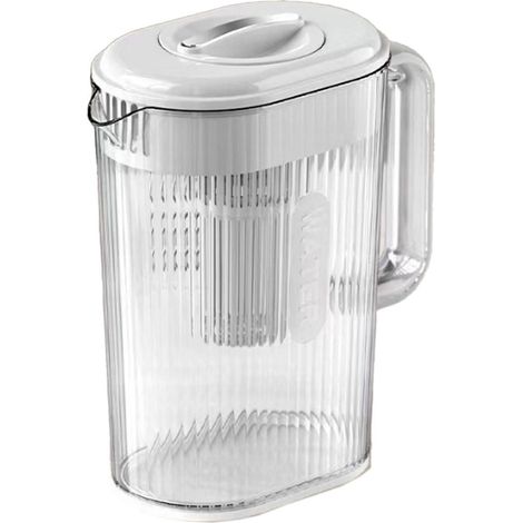 Distributeur d'eau froide en verre avec filtre intégré - Grande capacité pour la maison et le réfrigérateur - Boissons chaudes et froides - Poignée ergonomique - Idéal pour les tisanes et l'hydratatio (1/5)