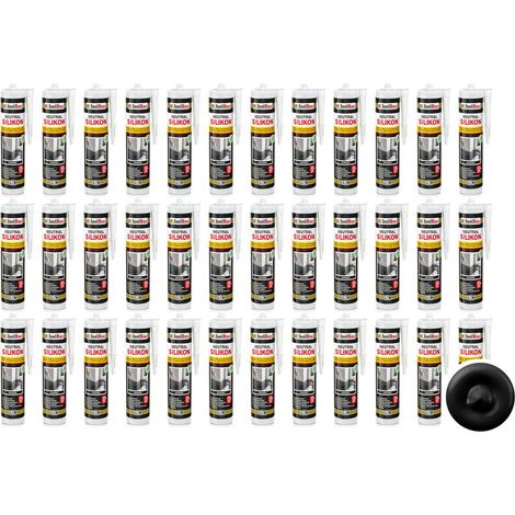 Neutralsilikon Naturstein Silikon Marmor Sanitär Inn/Auß 36 x 300ml Schwarz (1/5)