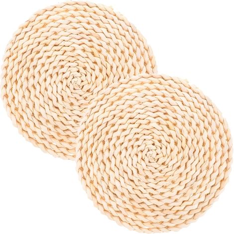 Lot de 2 dessous de plat, 20 cm, ronds, naturel, antidérapants (1/5)
