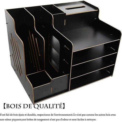 Coffre de rangement en bois massif de très grande capacité, support de porte/étagère/utilitaire Stylo, 39 x 29 x 28 cm (1/5)