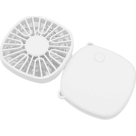 Petit ventilateur portable à 3 vitesses, rechargeable par USB, pliable et à suspendre autour du cou, idéal pour l'extérieur, l'intérieur, le bureau et les voyages (blanc) (1/4)