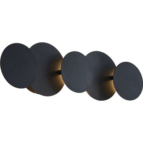 Moderne Wandleuchte Schwarz inkl. LED 3-Stufen-Dimmbar 5-Lichter - Sunrise