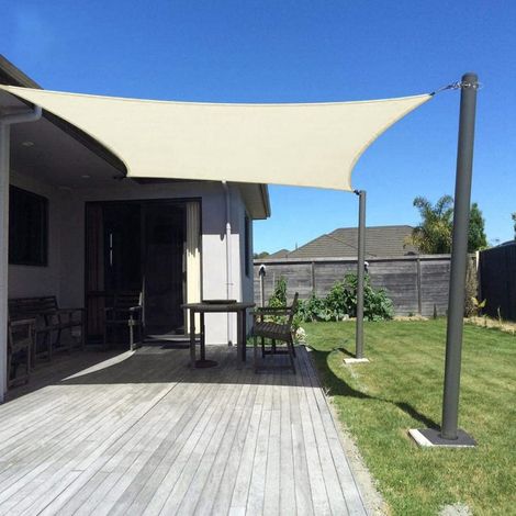1 Voile d'ombrage Rectangulaire 5x7M, Polyester Imperméable, Anneau en D Acier, Jardin Terrasse Camping (1/5)