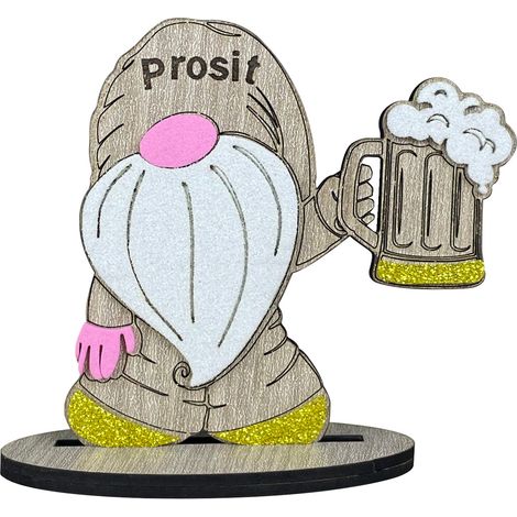 6 Pezzi Segnaposti Gnomi Fatti a Mano In Fibra Di Legno Segnaposto Linea Sport E Drink Centrini Tavola divertenti Idea Regalo Prosit (1/3)