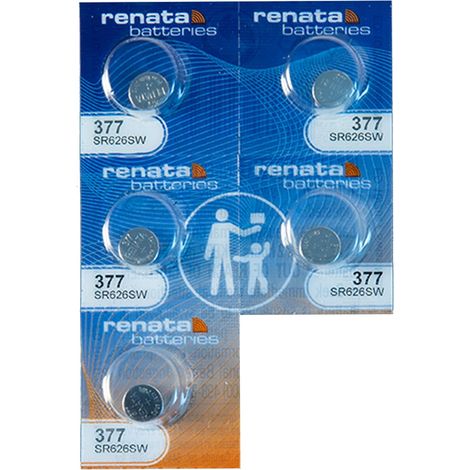 Piles 377 SR626SW 626 1.55 V % d'origine marque renata 377