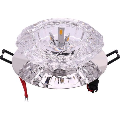 Plafonnier LED encastré pour couloir, éclairage cristal blanc chaud 3W-- (1/5)
