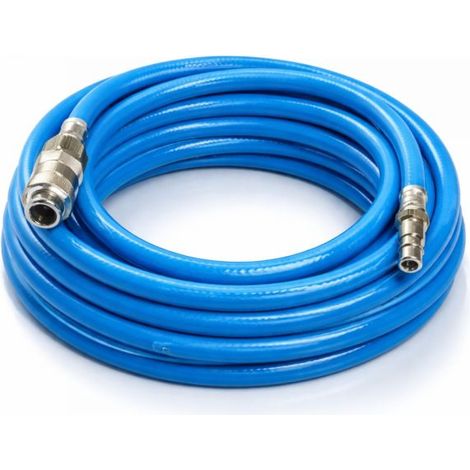 Tubo Aria Compressa 15m PVC Rinforzato 300 PSI Attacco Rapido 1/4'' 10x15 mm