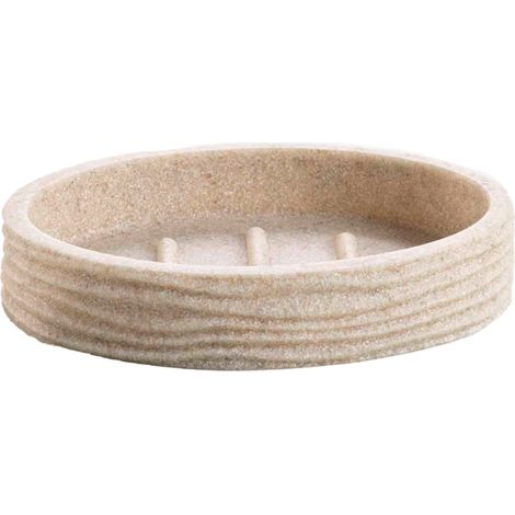Porte-savon - Effet strié Sable 12x9x2 cm