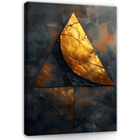 tableau abstrait loft industriel or noir pour chambre salon 100x70 (1/3)