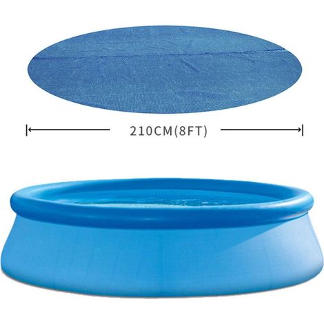 8ft Round Pool Sun Protection Tarpaulin Weather Resistant Foldable Energy Saving Pool Cover (1/4)