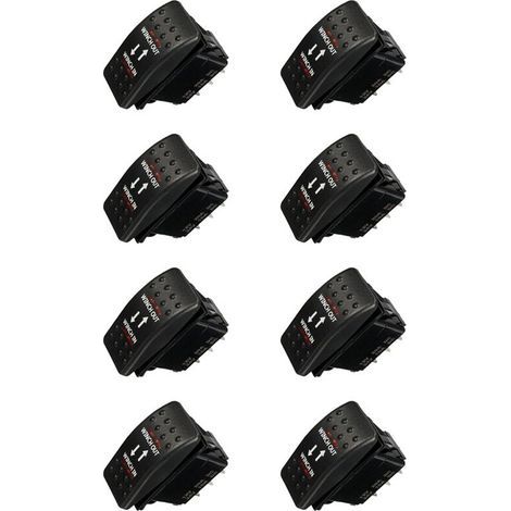 Convient pour un treuil 12 V 20 A (entrée/sortie - arrêt) - interrupteur à bascule 7 broches avec LED rouge (1/5)