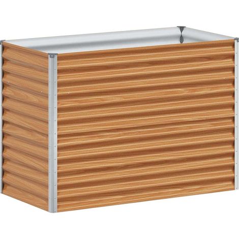 Arriate elevado Marrón Claro 98 x 50 x 68 cm Acero Galvanizado vidaXL