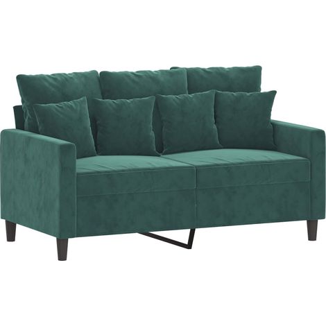 Canapé à 2 places,Sofa pour Salon,Banquette Vert foncé 120 cm Velours CFW525135