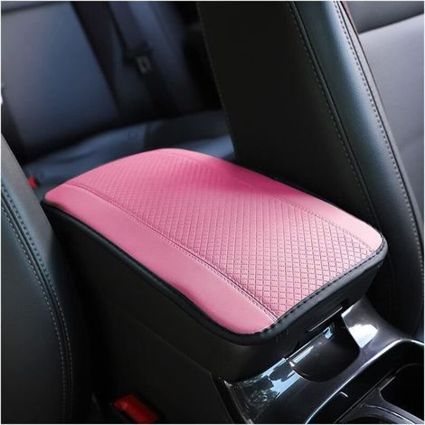 Coussin d'Accoudoir Voiture en Cuir, Housse pour Console Centrale pour Accoudoir, Accessoires Confortables pour Sièges de Voiture pour la Plupart des Voitures, Motos et SUVs (Rose) (1/5)
