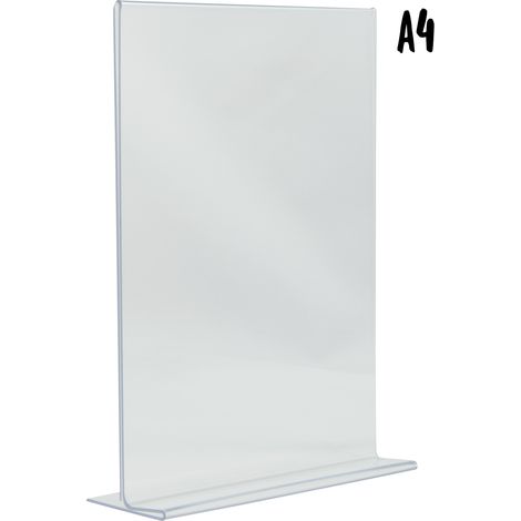 Porte-affiche vertical en acrylique transparent - Format A4 - Securit