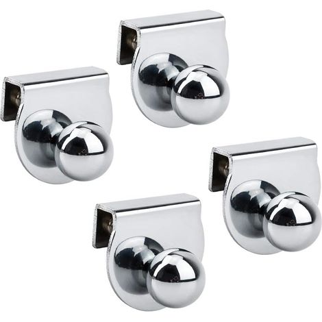 Set mit 4 Glastürgriffen, kein Bohren erforderlich, Metall, für Vitrinen, G