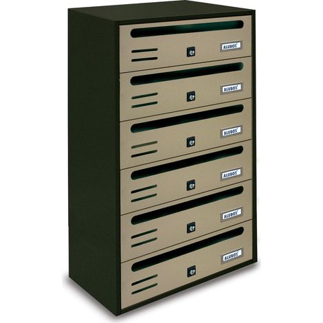 CASSETTA POSTALE ALUBOX CUBO/R 6 38,5X25X63 SABBIA- 1,0 pz
