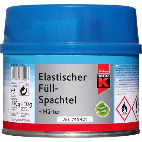 Auto-K Elastischer Füllspachtel + Härter 500 g Spachtel Spachtelmasse