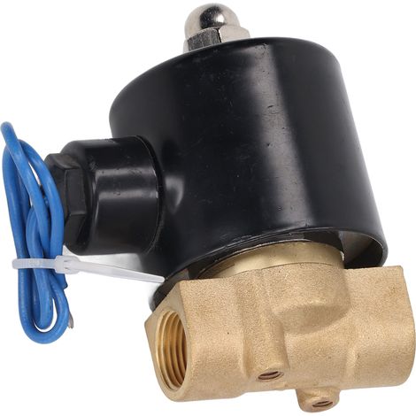 Électrovanne 2W normalement fermée, bobine à noyau de cuivre en laiton, pour eau, gaz et fioul, 3/8 po, 12 V CC (1/5)