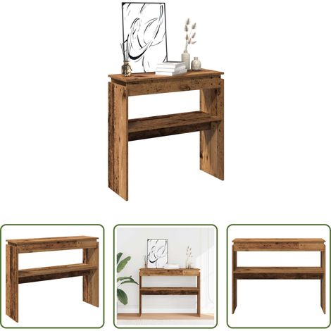Rangement salon - Table console vieux bois 102x30x80 cm bois d'ingénierie (1/5)